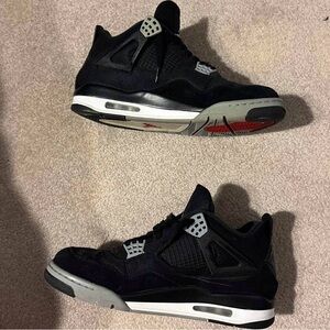 Mens Jordan 4s Black Canvas